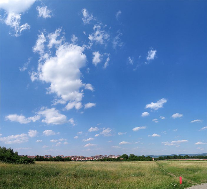 Kragujevac, panorama, oblaci, kumulusi